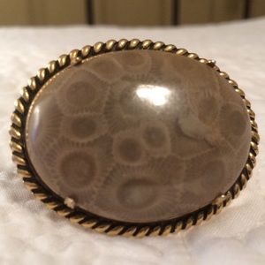 Petoskey Stone Brooch